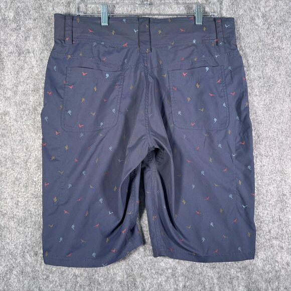 Club Ride Shorts Mens Size 34x11 Blue Cargo Cactus Bird Adjustable Waist - Picture 11 of 13